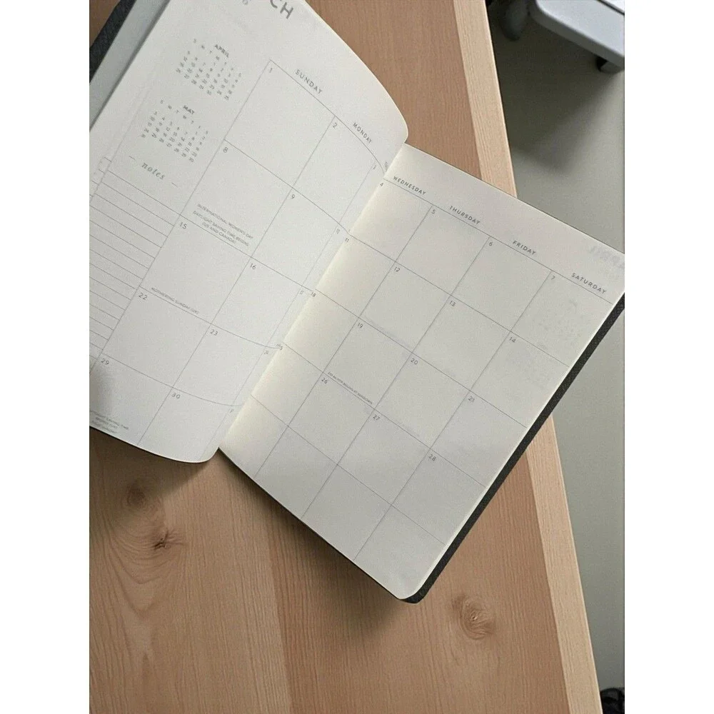 Eccolo World Planner Floral Hardcover Daily Weekly Calendar Organizer BLUE/WHITE